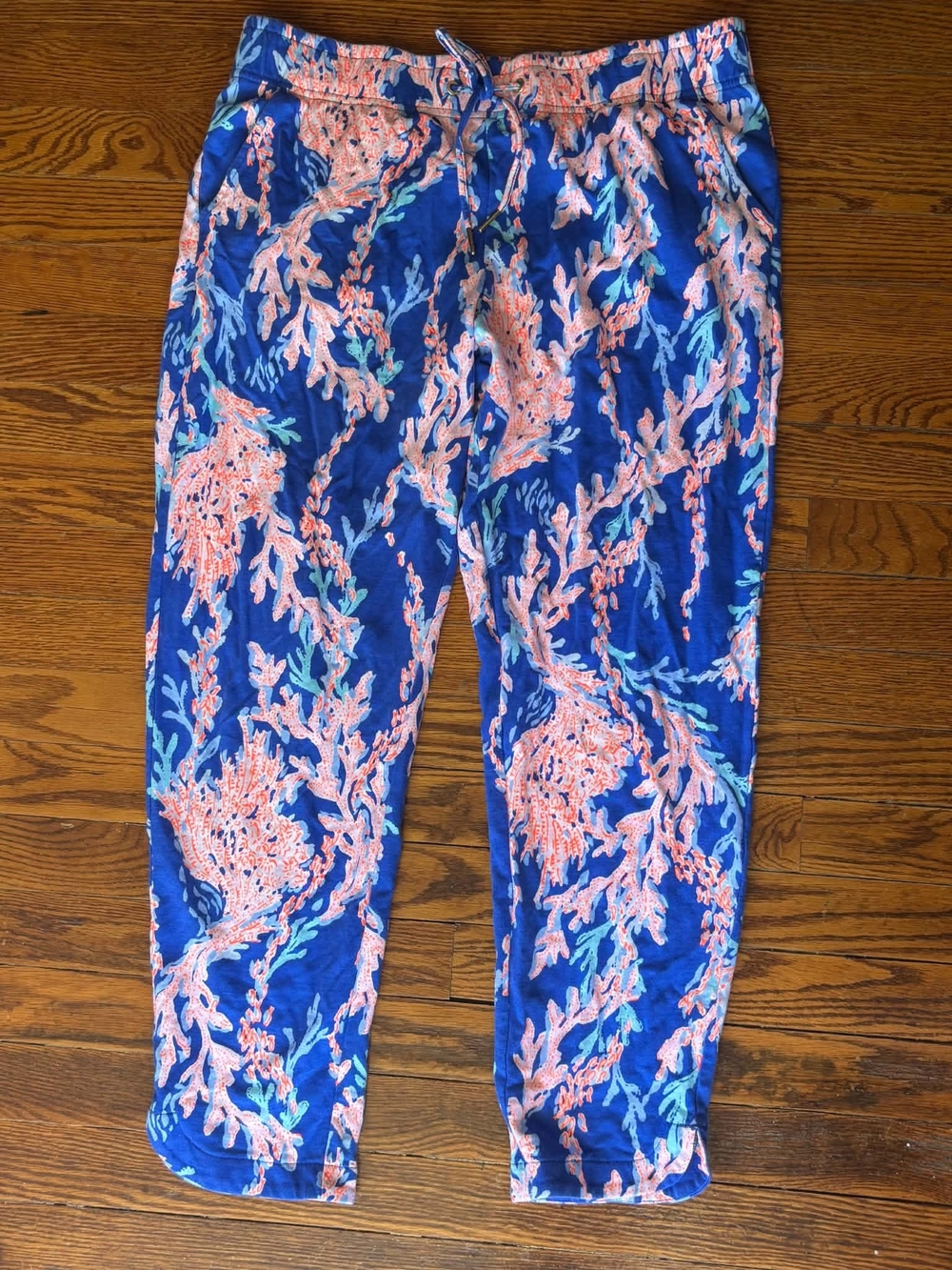 Lilly Pulitzer Navy Coral-Print Jogger Pants
